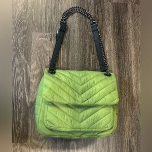 Think Royln purse bag green puffer shoulder bag chain detail